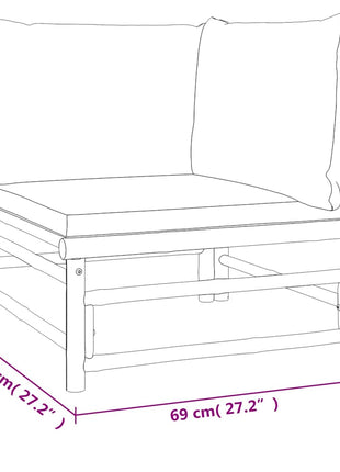 2-Delige Loungeset Met Kussens Bamboe