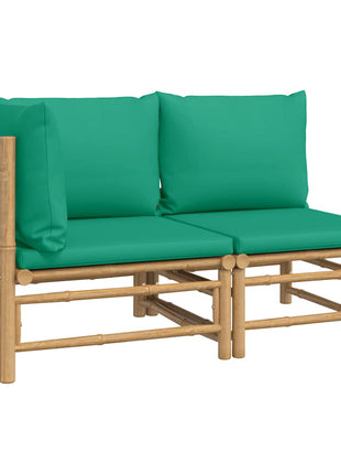 2-Delige Loungeset Met Kussens Bamboe