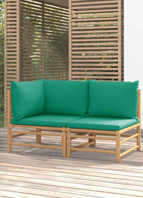 2-Delige Loungeset Met Kussens Bamboe
