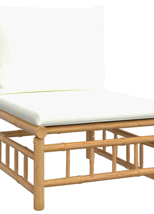 2-Delige Loungeset Met Kussens Bamboe Wit