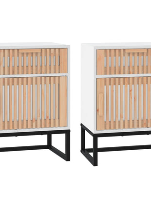 Nachtkastjes 40X30X55,5 Cm Bewerkt Hout En Ijzer
