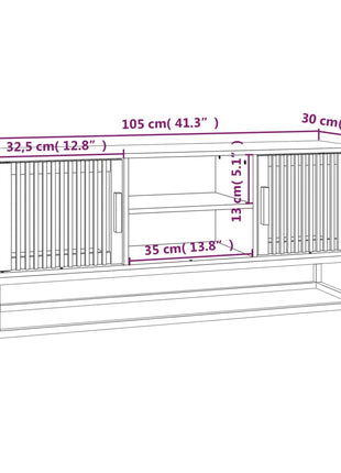 Tv-Meubel 105X30X45 Cm Bewerkt Hout En Ijzer