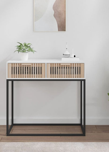 Wandtafel 80X30X75 Cm Bewerkt Hout En Ijzer