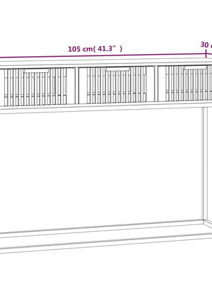 Wandtafel 105X30X75 Cm Bewerkt Hout En Ijzer