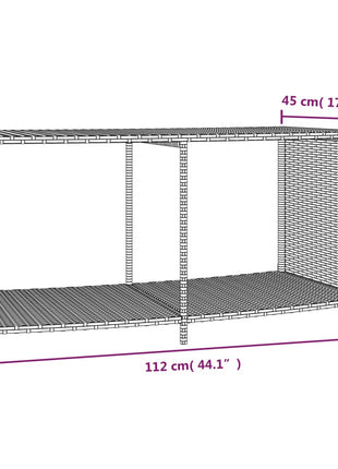 Opbergschappen 2 St Poly Rattan