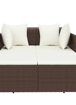 Ligbed Met Kussens 182X118X63 Cm Poly Rattan
