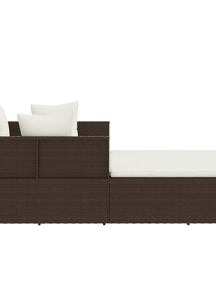 Ligbed Met Kussens 182X118X63 Cm Poly Rattan
