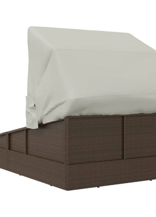 Ligbed Met Inklapbaar Dak 200X114X128 Cm Poly Rattan