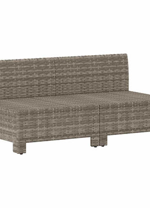 Tuinbank 2-Zits Met Kussens Poly Rattan Grijs