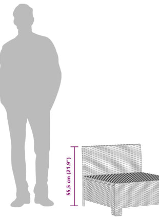 Tuinbank 2-Zits Met Kussens Poly Rattan Grijs