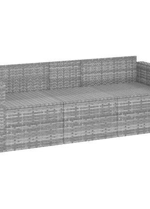 Tuinbank 3-Zits Met Kussens Poly Rattan