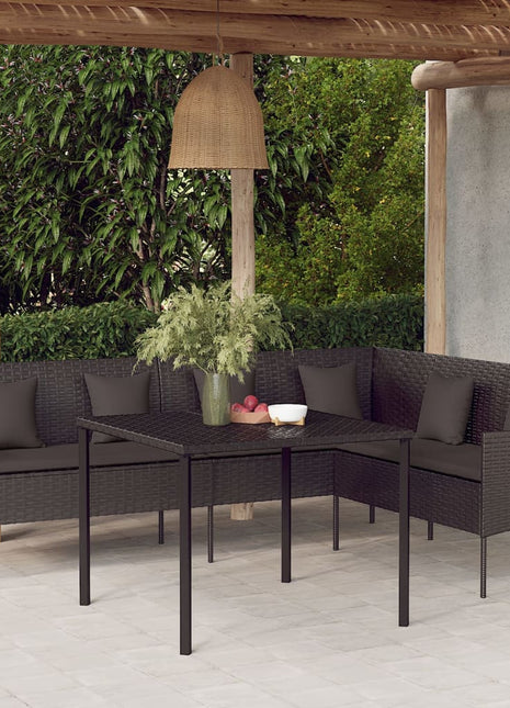 Tuinbank L-Vormig Met Kussens Poly Rattan