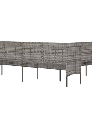 Tuinbank L-Vormig Met Kussens Poly Rattan