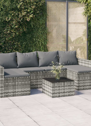 Loungeset Met Kussens Poly Rattan