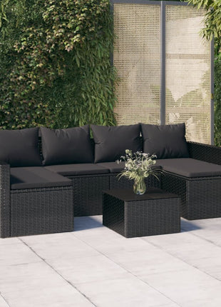Loungeset Met Kussens Poly Rattan