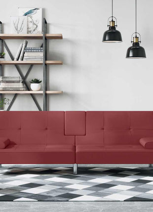 Slaapbank Met Bekerhouders Kunstleer