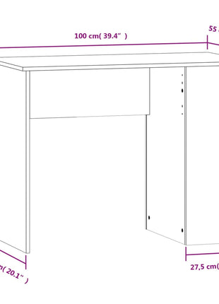 Bureau 100X55X75 Cm Bewerkt Hout