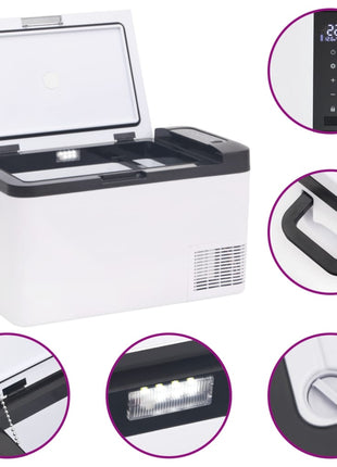 Koelbox Met Handvat En Adapter Pp & Pe Zwart En Wit