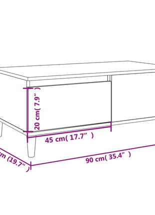 Salontafel 90X50X36,5 Cm Bewerkt Hout Kleurig