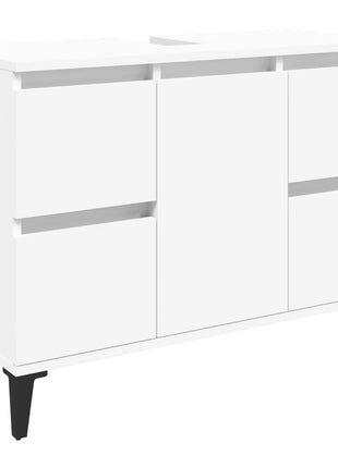 Wastafelkast 80x33x60 cm bewerkt hout wit