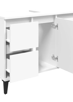 Wastafelkast 80x33x60 cm bewerkt hout wit
