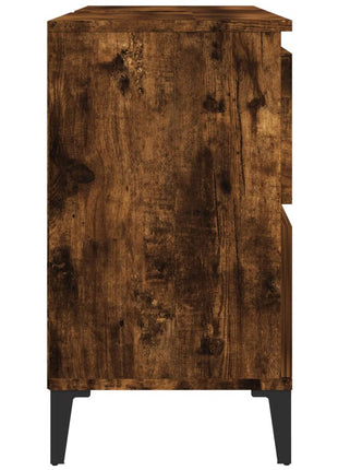 Wastafelkast 80x33x60 cm bewerkt hout gerookt eikenkleurig