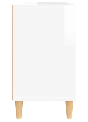 Wastafelkast 80x33x60 cm bewerkt hout hoogglans wit
