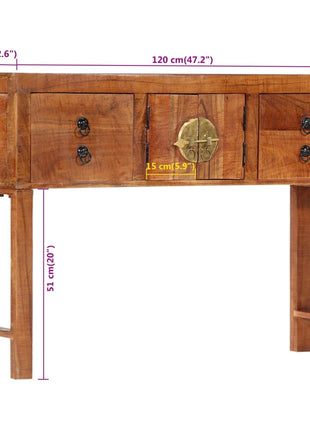 Wandtafel 120X32X80 Cm Massief Ruw Acaciahout