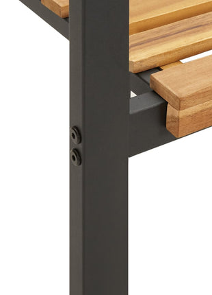 Tuinstoelen 2 st stapelbaar massief acaciahout en metaal