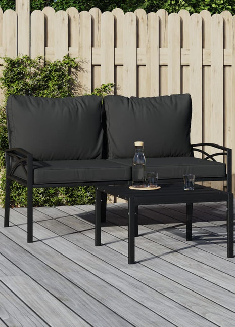 Tuinstoelen Met Grijze Kussens 62X75X79 Cm Staal