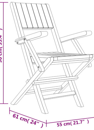 Tuinstoelen inklapbaar 2 st 55x61x90 cm massief teakhout