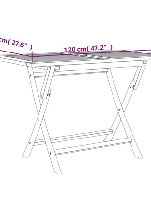 Tuintafel Inklapbaar 120X70X75 Cm Massief Teakhout