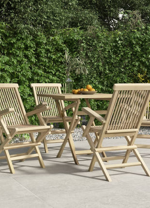Tuinstoelen Inklapbaar 56X61X89 Cm Massief Teakhout Grijs