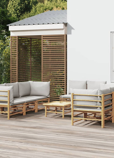 9-Delige Loungeset Met Kussens Bamboe