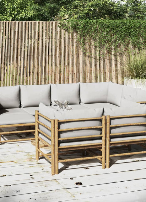 10-Delige Loungeset Met Kussens Bamboe
