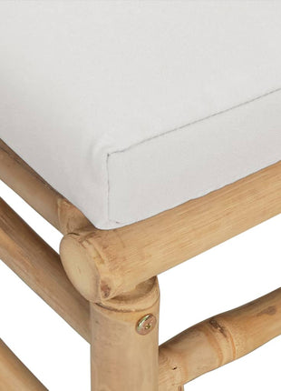 6-delige Loungeset met kussens bamboe lichtgrijs
