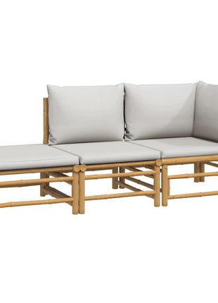 3-Delige Loungeset Met Kussens Bamboe