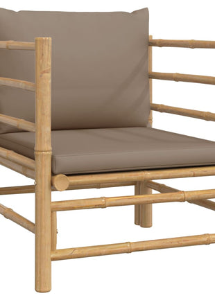 6-delige Loungeset met kussens bamboe taupe