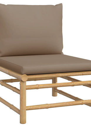 6-delige Loungeset met kussens bamboe taupe
