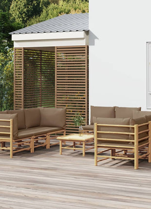 9-Delige Loungeset Met Kussens Bamboe