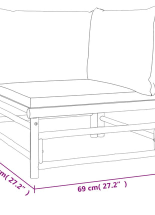 6-delige Loungeset met kussens bamboe taupe