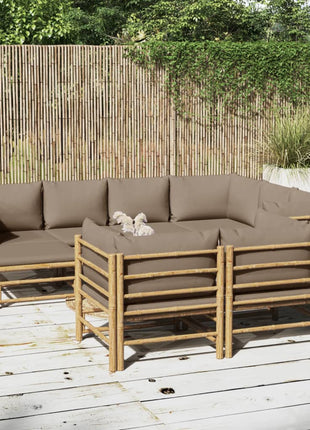 10-Delige Loungeset Met Kussens Bamboe