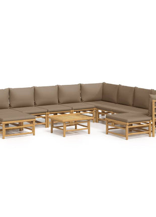1 Loungeset Met Kussens Bamboe
