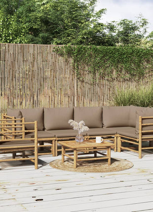 7-Delige Loungeset Met Kussens Bamboe