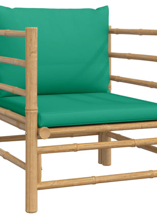 6-delige Loungeset met kussens bamboe groen