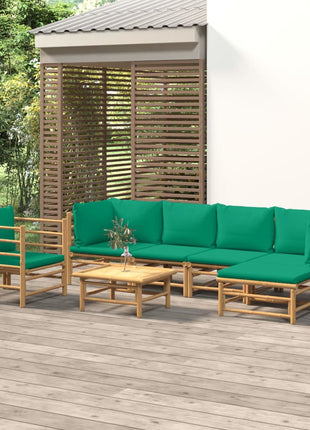 7-Delige Loungeset Met Kussens Bamboe