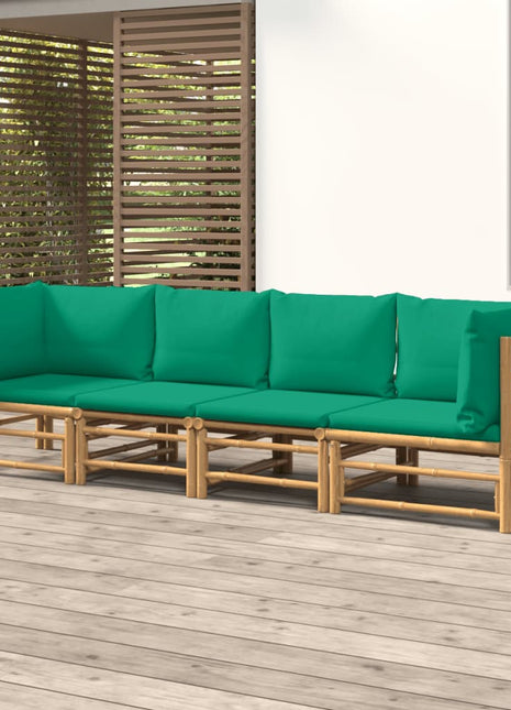 4-Delige Loungeset Met Kussens Bamboe