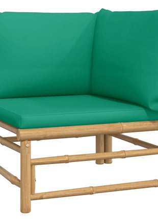6-delige Loungeset met kussens bamboe groen
