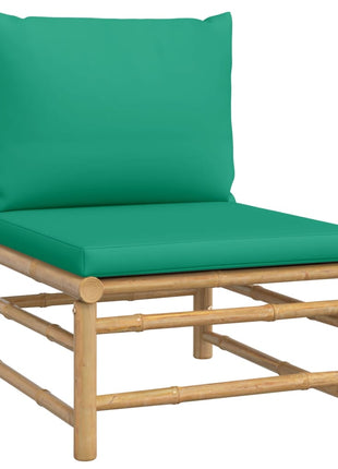 6-delige Loungeset met kussens bamboe groen