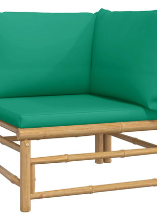 6-delige Loungeset met kussens bamboe groen